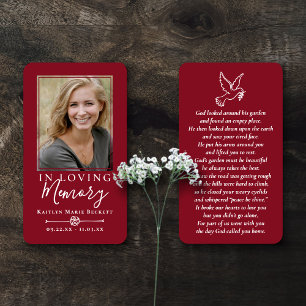 Simple Custom Photo Laminated Memorial Cards
