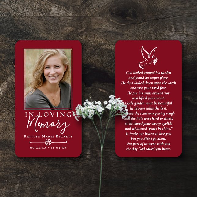 Simple Custom Photo Laminated Memorial Cards (Creator Uploaded)