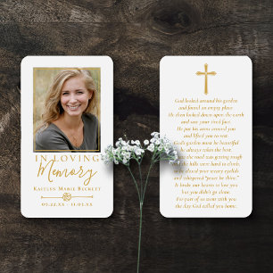 Simple Custom Photo Laminated Memorial Cards
