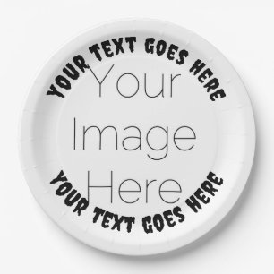 simple custom photo personalised Halloween Paper Plate