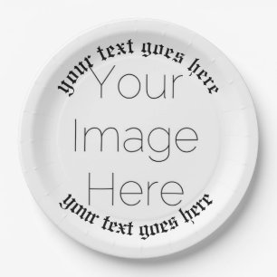simple custom photo personalised historic Paper Plate