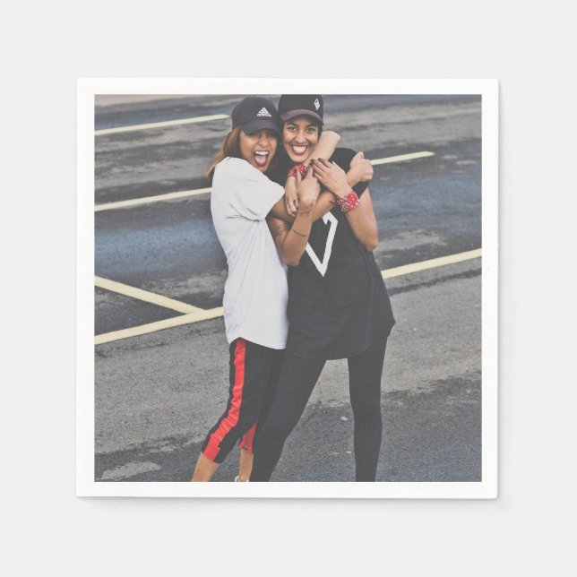 Simple Custom Photo Personalised Napkin (Front)