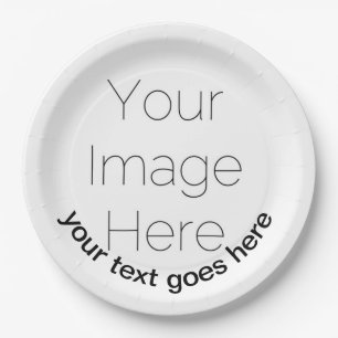 simple custom photo personalised Paper Paper Plate