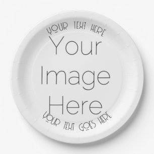 simple custom photo personalised Paper Plate