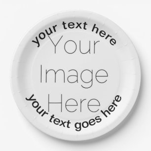 simple custom photo personalized Paper Paper Plate