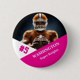 Simple Custom photo sports button / pin football