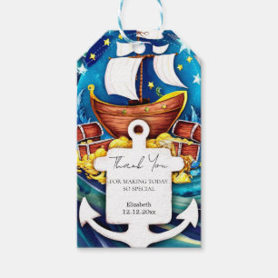 Simple Custom Pirate Baby Shower Gift Tags