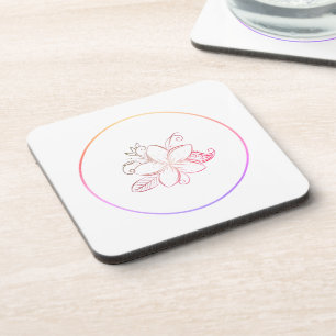 Simple custom QR code add you name logo Classic Ro Coaster