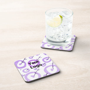 Simple custom QR code add you name logo Classic Ro Coaster