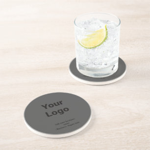 Simple custom QR code add you name logo Classic Ro Coaster