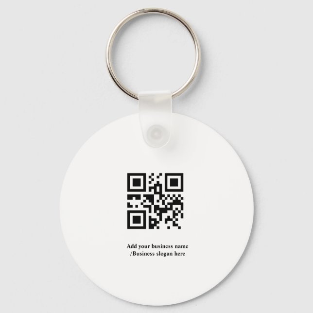 Simple custom QR code add you name logo Classic Ro Key Ring (Front)