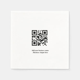 Simple custom QR code add you name logo Classic Ro Napkin