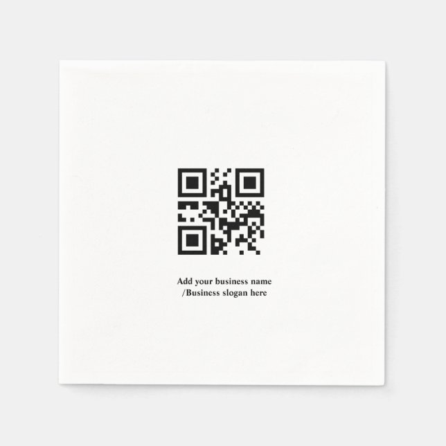 Simple custom QR code add you name logo Classic Ro Napkin (Front)