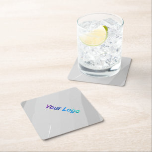 Simple custom QR code add you name logo Classic Ro Paper Coaster