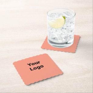 Simple custom QR code add you name logo Classic Ro Paper Coaster
