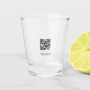Simple custom QR code add you name logo Classic Ro Shot Glass