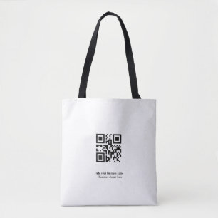 Simple custom QR code add you name logo Classic Ro Tote Bag
