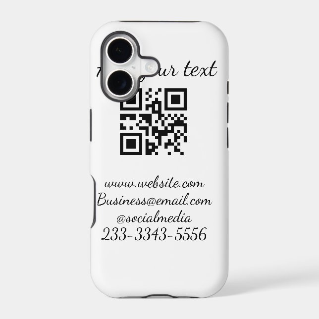 simple custom QR code add your name text  Classic  (Back)
