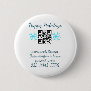 simple custom QR code add your name text Classic 6 Cm Round Badge