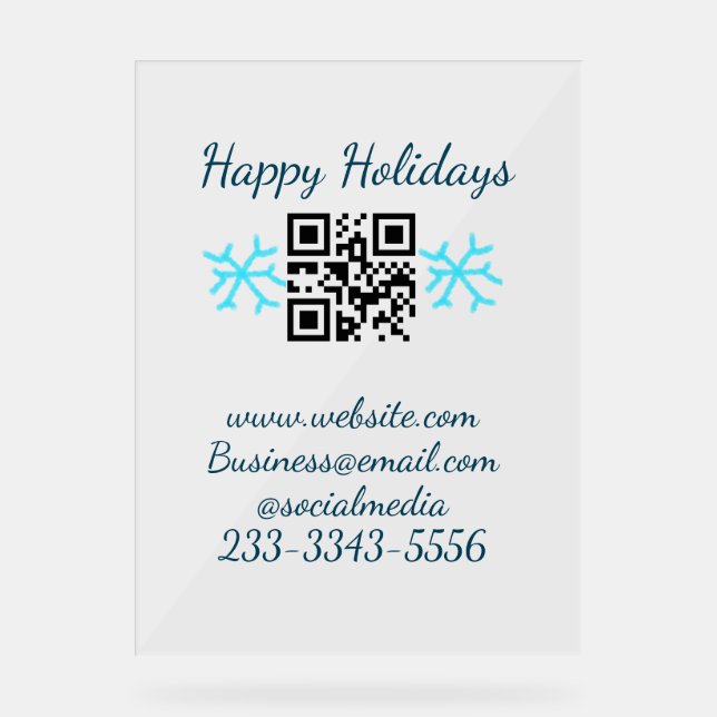 simple custom QR code add your name text  Classic  Acrylic Sign (Front)