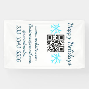 simple custom QR code add your name text Classic Banner