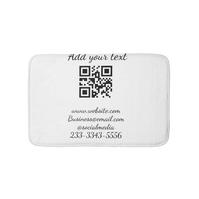 simple custom QR code add your name text  Classic  Bath Mat (Front)