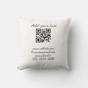 simple custom QR code add your name text Classic Cushion
