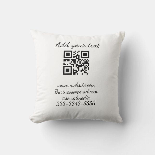 simple custom QR code add your name text  Classic  Cushion (Front)