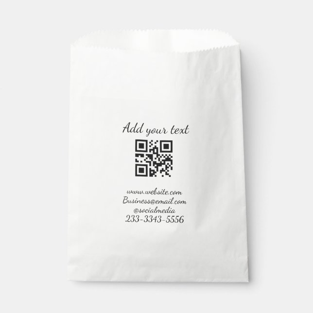 simple custom QR code add your name text  Classic  Favour Bags (Front)