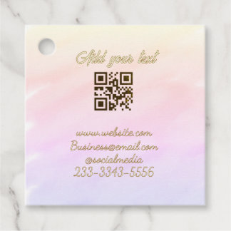 simple custom QR code add your name text Classic Favour Tags