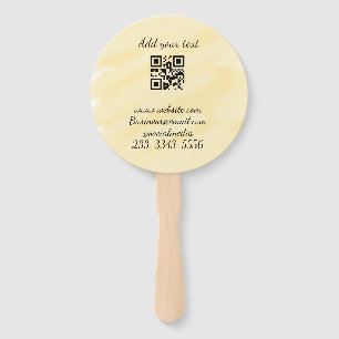 simple custom QR code add your name text Classic Hand Fan