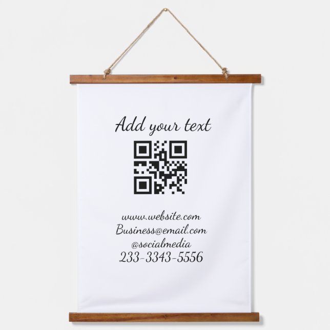 simple custom QR code add your name text  Classic  Hanging Tapestry (Front)
