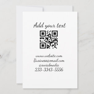 simple custom QR code add your name text Classic Holiday Card