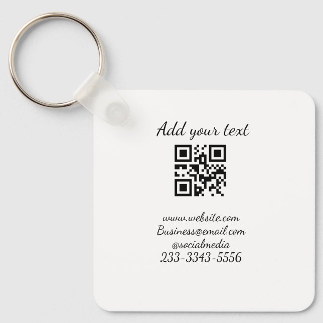 simple custom QR code add your name text  Classic  Key Ring (Front)