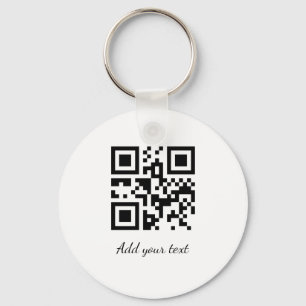 simple custom QR code add your name text Classic Key Ring