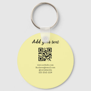 simple custom QR code add your name text Classic Key Ring