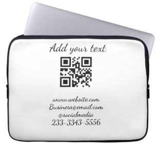 simple custom QR code add your name text  Classic  Laptop Sleeve