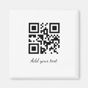 simple custom QR code add your name text Classic Magnet