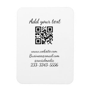 simple custom QR code add your name text Classic Magnet