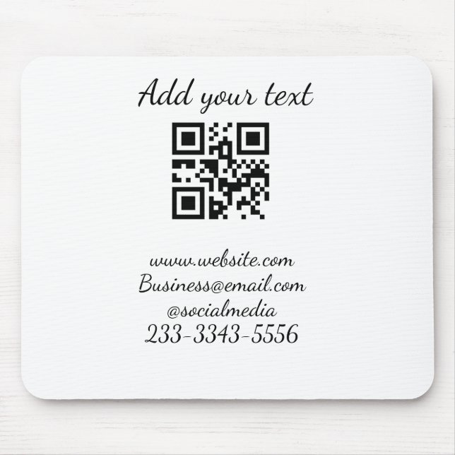 simple custom QR code add your name text  Classic  Mouse Pad (Front)