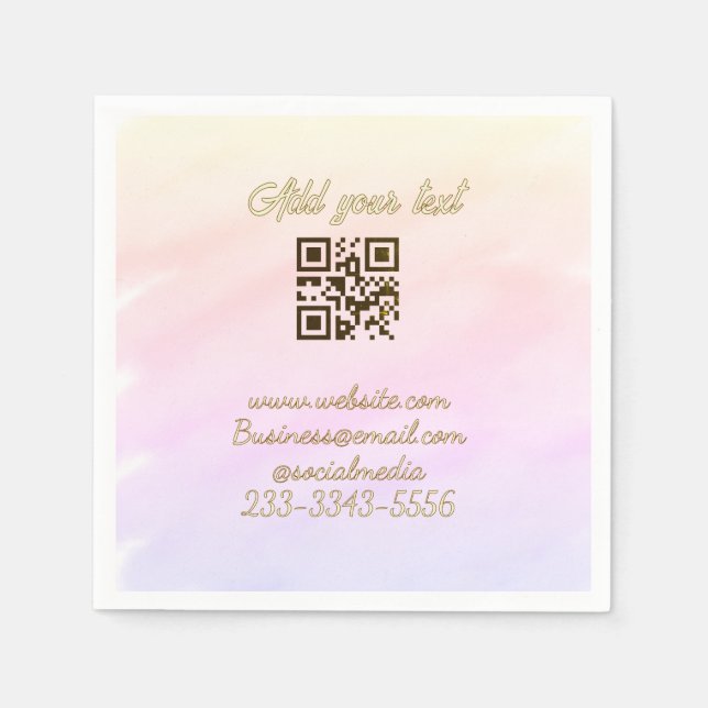 simple custom QR code add your name text  Classic  Napkin (Front)