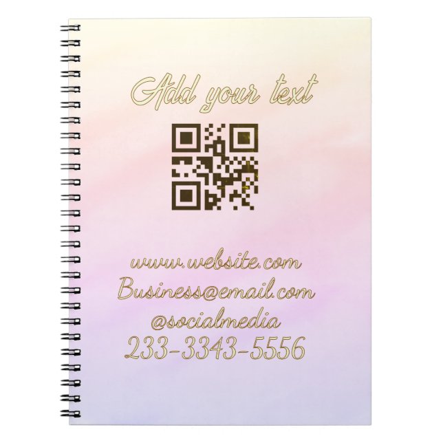 simple custom QR code add your name text  Classic  Notebook (Front)