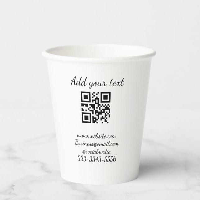 simple custom QR code add your name text  Classic  Paper Cups (Front)