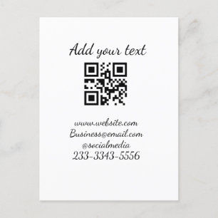 simple custom QR code add your name text Classic Postcard