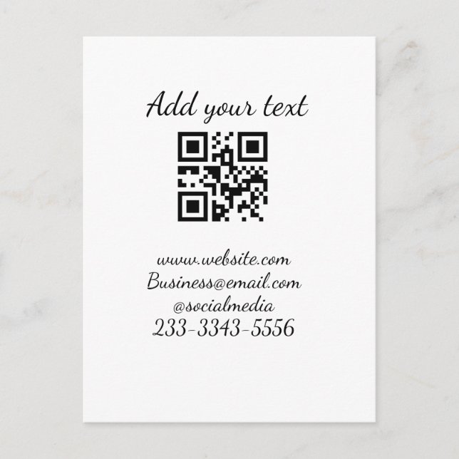 simple custom QR code add your name text  Classic  Postcard (Front)
