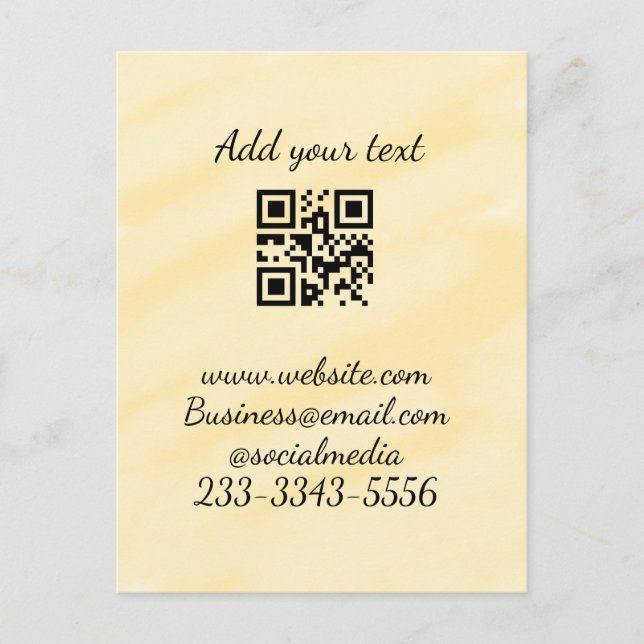 simple custom QR code add your name text  Classic  Postcard (Front)