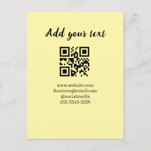 simple custom QR code add your name text  Classic  Postcard