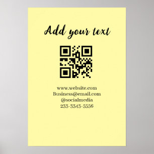 simple custom QR code add your name text Classic Poster