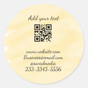 simple custom QR code add your name text  Classic  Round Sticker