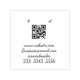 simple custom QR code add your name text Classic Self-inking Stamp